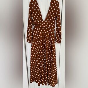 Polka Dot Brown Dress